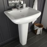Lavoar cu piedestal, alb, 580 x 470 x 200 mm, ceramică GartenMobel Dekor