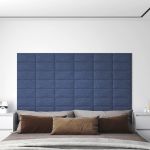 Panouri de perete, 12 buc., albastru, 30x15 cm, textil, 0,54 m² GartenMobel Dekor