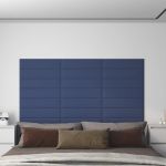 Panouri de perete, 12 buc., albastru, 60x15 cm, textil, 1,08 m² GartenMobel Dekor