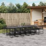 Set mobilier de grădină, 13 piese, negru, poliratan GartenMobel Dekor