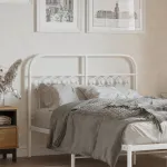 Tăblie de pat metalică, alb, 120 cm GartenMobel Dekor