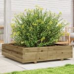 Jardinieră de grădină, 100x100x26,5 cm, lemn de pin impregnat GartenMobel Dekor