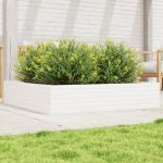 Jardinieră de grădină, alb, 110x110x23 cm, lemn masiv de pin GartenMobel Dekor