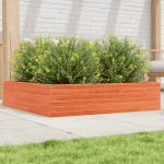 Jardinieră de grădină, maro ceruit, 100x100x23cm lemn masiv pin GartenMobel Dekor