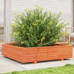 Jardinieră grădină, maro ceruit, 100x100x26,5cm, lemn masiv pin GartenMobel Dekor