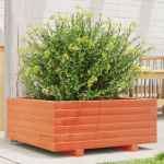 Jardinieră grădină, maro ceruit, 60x60x26,5 cm, lemn masiv pin GartenMobel Dekor