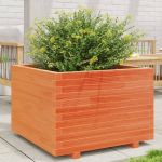 Jardinieră grădină, maro ceruit, 70x70x49,5 cm, lemn masiv pin GartenMobel Dekor