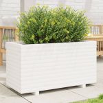 Jardinieră de grădină, alb, 90x40x49,5 cm, lemn masiv de pin GartenMobel Dekor