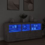 Dulap cu lumini LED, gri beton, 162x37x67 cm GartenMobel Dekor
