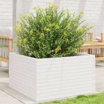 Jardinieră de grădină, alb, 80x80x46 cm, lemn masiv de pin GartenMobel Dekor