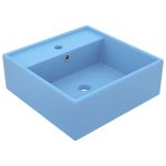 Chiuvetă lux preaplin, bleu mat, 41x41 cm, ceramică, pătrat GartenMobel Dekor