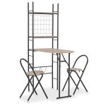 Set mobilier bucătărie, suport depozitare, 3 piese, MDF și oțel GartenMobel Dekor