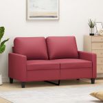 Canapea cu 2 locuri, roșu vin, 120 cm, material textil GartenMobel Dekor