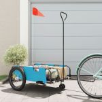 Remorcă bicicletă, albastru și negru, țesătură oxford și fier GartenMobel Dekor