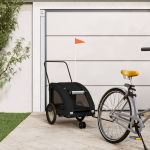 Remorcă bicicletă animale companie, negru, textil oxford/fier GartenMobel Dekor