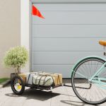 Remorcă de bicicletă, negru, 122x53x28 cm, fier GartenMobel Dekor