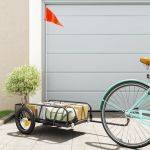 Remorcă de bicicletă, negru, 122x53x31 cm, fier GartenMobel Dekor