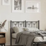 Tăblie de pat metalică, negru, 120 cm GartenMobel Dekor