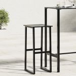 Scaune bar 4 buc. negru 38x38x80 cm oțel vopsit electrostatic GartenMobel Dekor