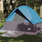 Cort de camping cupolă pentru 4 persoane, albastru, impermeabil GartenMobel Dekor