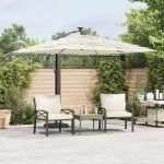 Umbrelă soare de grădină stâlp din oțel, alb 246x246x230cm GartenMobel Dekor