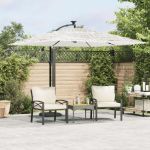 Umbrelă soare de grădină stâlp din oțel, alb 269x269x235cm GartenMobel Dekor