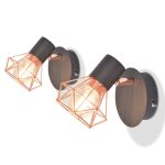 Lămpi de perete, 2 buc, cu 2 becuri LED cu filament 8 W GartenMobel Dekor