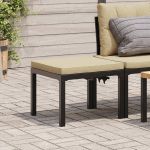 Scaun de grădină cu pernă, negru, oțel vopsit electrostatic GartenMobel Dekor