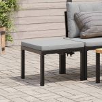 Scaun de grădină cu pernă, negru, oțel vopsit electrostatic GartenMobel Dekor