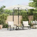 Umbrelă soare de grădină stâlp din oțel, alb 248x248x248cm GartenMobel Dekor