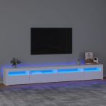 Comodă TV cu lumini LED, alb, 270x35x40 cm GartenMobel Dekor
