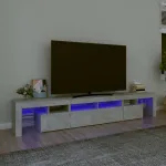 Comodă TV cu lumini LED, gri beton, 230x36,5x40cm GartenMobel Dekor