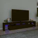 Comodă TV cu lumini LED, negru, 230x36,5x40 cm GartenMobel Dekor