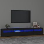 Comodă TV cu lumini LED, negru, 240x35x40cm GartenMobel Dekor