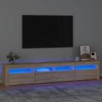 Comodă TV cu lumini LED, stejar sonoma, 210x35x40 cm GartenMobel Dekor