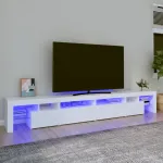 Comodă TV cu lumini LED, alb, 260x36,5x40cm GartenMobel Dekor