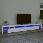 Comodă TV cu lumini LED, alb, 290x36,5x40 cm GartenMobel Dekor