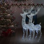 Ren de Crăciun 250 LED-uri, 2 buc., alb rece, 180 cm, acril XXL GartenMobel Dekor