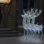 Ren de Crăciun 250 LED-uri, 3 buc., alb rece, 180 cm, acril XXL GartenMobel Dekor