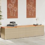 Cutie depozitare grădină bej 220x50x54 cm lemn acacia poliratan GartenMobel Dekor