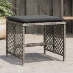 Scaune de grădină cu perne, 4 buc. gri 41x41x36 cm poliratan GartenMobel Dekor