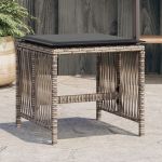 Scaune de grădină cu perne, 4 buc. gri 41x41x36 cm poliratan GartenMobel Dekor