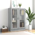Dulap vitrină, gri sonoma, 82,5x30,5x115 cm, lemn prelucrat GartenMobel Dekor