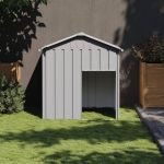 Casă câine & acoperiș gri deschis 117x103x123cm oțel galvanizat GartenMobel Dekor