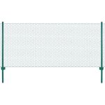 Gard din plasă de sârmă cu stâlpi, verde, 25 x 0,5 m, oțel GartenMobel Dekor