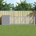 Cușcă de câine & țarc gri deschis 110x405x110cm oțel galvanizat GartenMobel Dekor