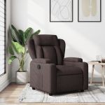 Fotoliu rabatabil, maro închis, material textil GartenMobel Dekor