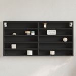 Dulap cu vitrină, negru, 100x8,5x58 cm, lemn prelucrat GartenMobel Dekor