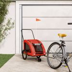 Remorcă de bicicletă animale portocaliu/gri, textil oxford/fier GartenMobel Dekor