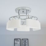 Lustră cu abajururi din sticlă elipsoide, 5 becuri E14, 200 W GartenMobel Dekor